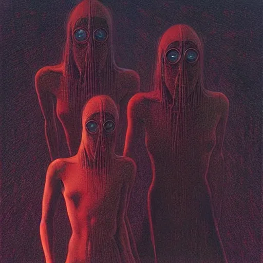 Image similar to charlies angels by beksinski and tristan eaton, dark neon trimmed beautiful dystopian digital art