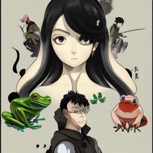 Image similar to portrait of frog mafia boss, anime fantasy illustration by tomoyuki yamasaki, kyoto studio, madhouse, ufotable, comixwave films, trending on artstation