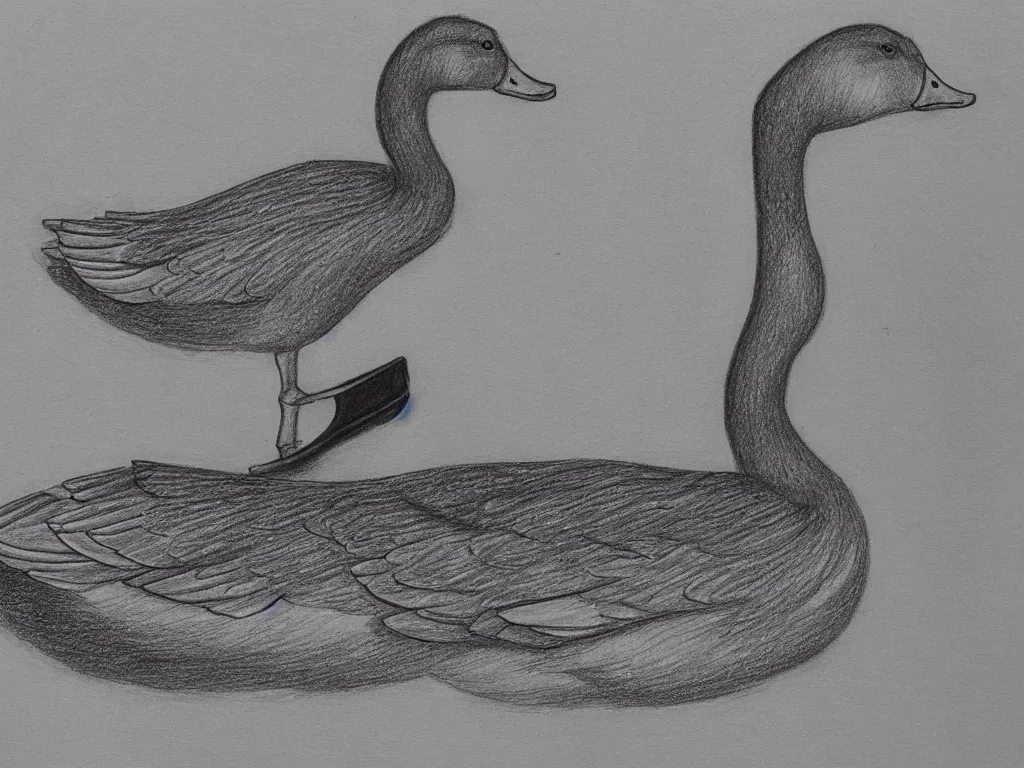 Prompt: highly detailed, extremely accurate drawing of graylag goose