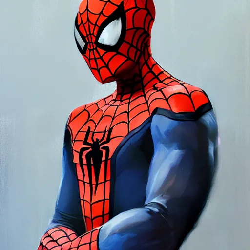 Prompt: greg manchess portrait painting of partially armored shonen spiderman as overwatch character, medium shot, asymmetrical, profile picture, organic painting, sunny day, matte painting, bold shapes, hard edges, street art, trending on artstation, by huang guangjian, gil elvgren, ruan jia, greg rutkowski, gaston bussiere