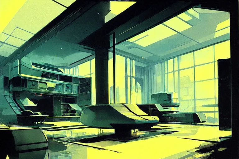 Image similar to retro futuristic house by syd mead, john berkey, jeremy mann, carl spitzweg, james gurney, science fiction