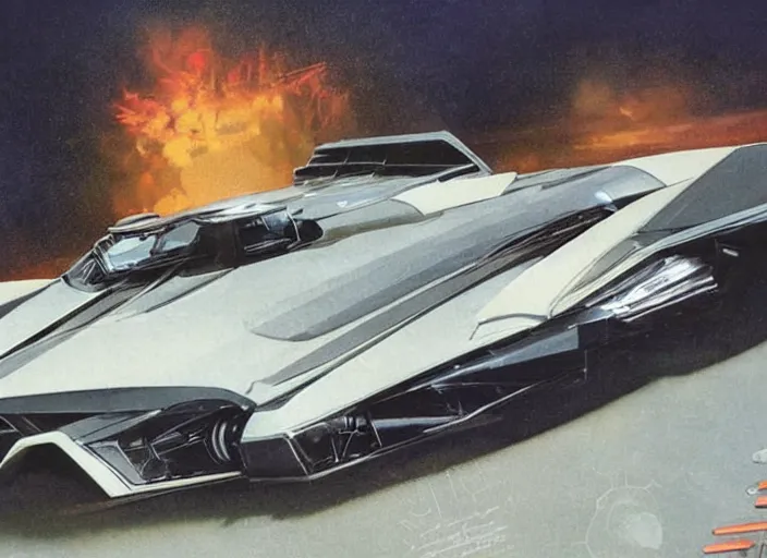 Prompt: ( ( ( ( ( knight rider kitt, car concept art, sci - fi illustration, painting ) ) ) ) ) by vincent di fate and john berkey and syd mead!!!!!!!!!!!!!!!!!!!!!!!!!!!!!!