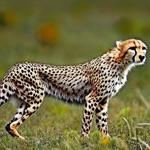 Prompt: a hybrid of a cheetah and a rabbit, national geographic photo