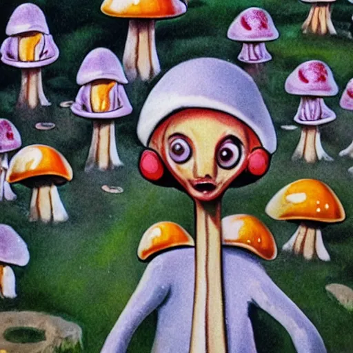 Prompt: attack of the mushroom people