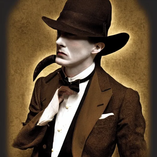 Prompt: photorealistic sepia kodachrome portrait of a 1 9 2 0 s era male occultist, well dressed, long - tailed tuxedo coat, atmospheric lighting, dark, brooding, painted, intricate, ultra detailed, well composed, best on artstation, cgsociety, epic, stunning, gorgeous, intricate detail, much wow, masterpiece