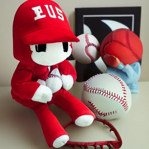 Image similar to cute fumo plush of a baseball boy