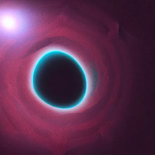 Image similar to falling into a black hole in outer wilds, octane render, volumetric, 4 k, movie poster style