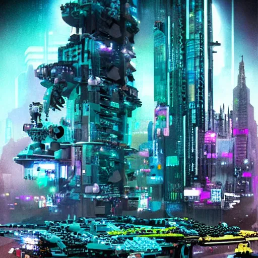 Prompt: lego art, cyberpunk, sci - fi, beautiful.