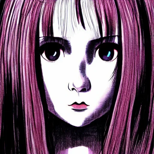 Image similar to a portrait of tomie by junji ito