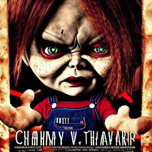 Image similar to Chucky versus Johnny Depp movie poster