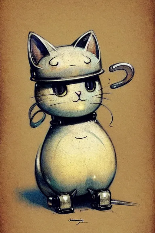 Image similar to ( ( ( ( ( 1 9 5 0 s retro robot cat. muted colors. ) ) ) ) ) by jean - baptiste monge!!!!!!!!!!!!!!!!!!!!!!!!!!!!!!