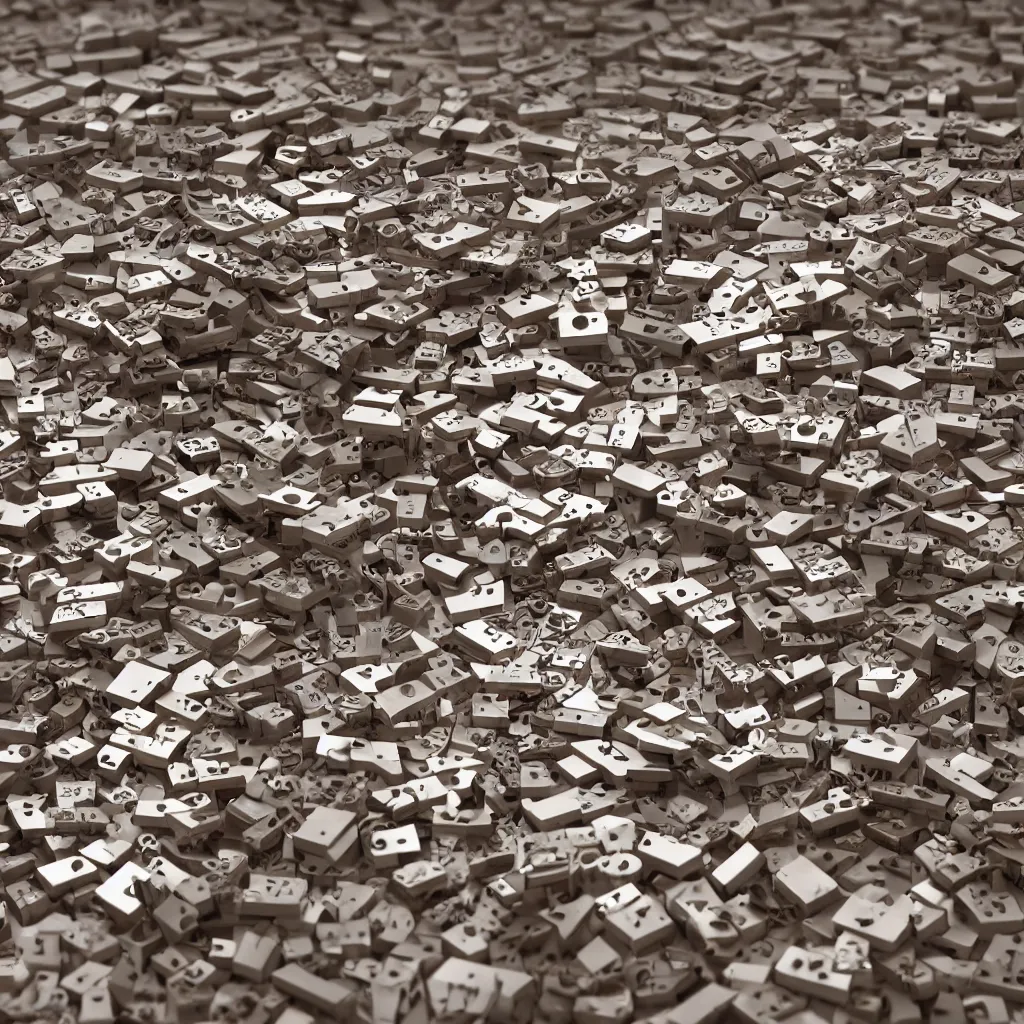 Prompt: there was a time when the pieces fit but i watched them tumble down, octane render, photo realistic, hyper realistic, 8 k resolution style of alvin schwartz