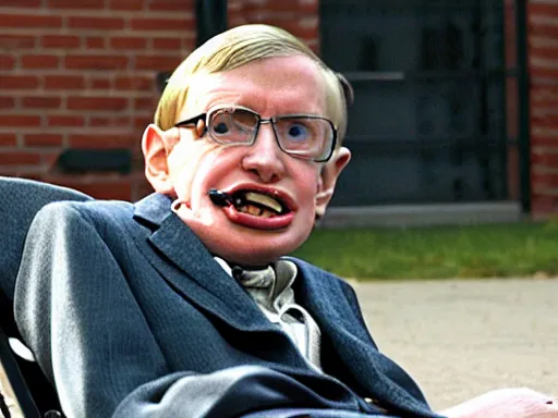 Prompt: Stephen hawking on a skateboard