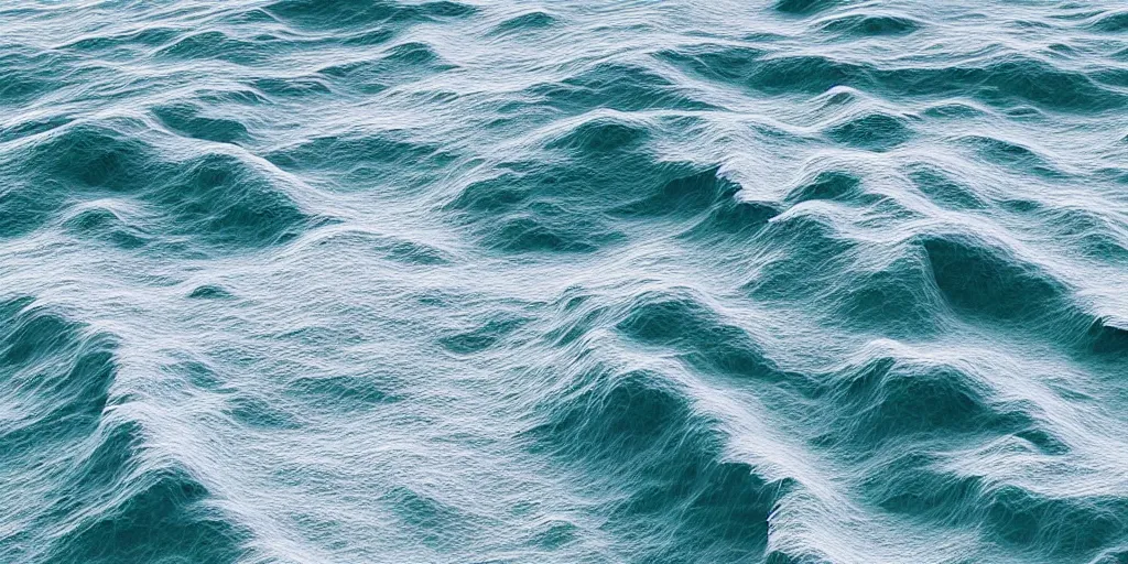 Image similar to “ side view of volumetric tsunami pattern, a displacement map of ocean waves extrudes the grid shapes radially the axis, a wide range of extrusion heights, translucency and opaqueness, volumetric lighting, ray tracing, octane render, blender 3 d, 8 k ”