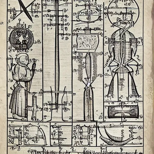 Prompt: medieval medical schematics, high detail posters, line art 4 k