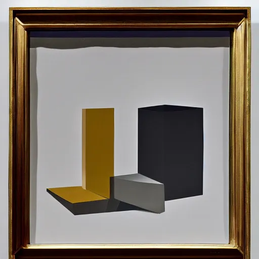 Prompt: painting of an abstract sculpture still life by the caretaker and tadao ando