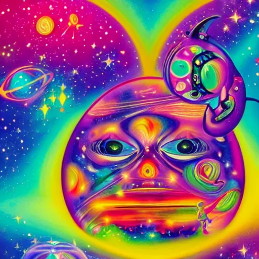 Prompt: Liminal space in outer space by Lisa Frank