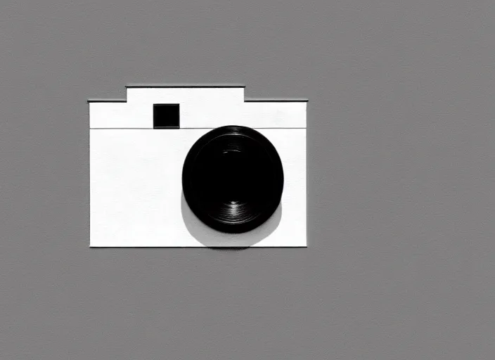 Image similar to orthographic view of minimalism camera designed by Dieter Rams, Naoto Fukasawa, designed by Apple, highly detailed, minimalism, front view, painting by Hirishi Yoshida