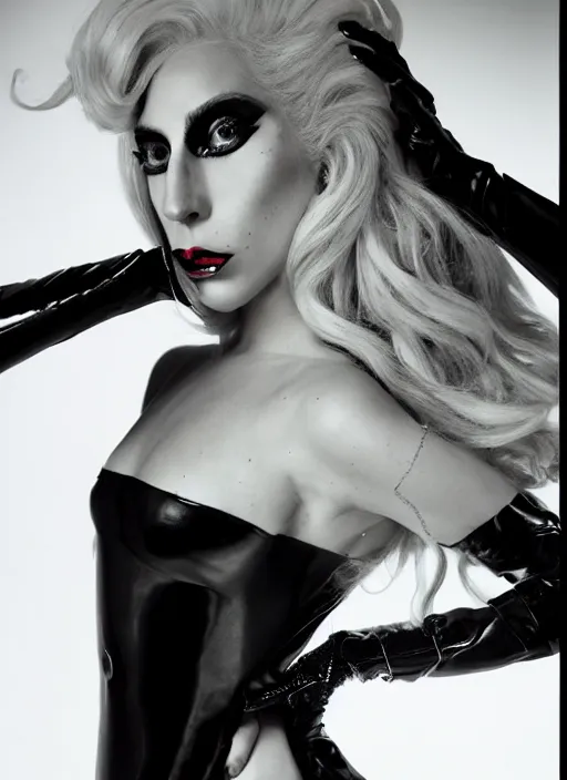 Image similar to lady gaga the fame era 2 0 0 8 photoshoot, aaron fallon, peter henket, warwick saint, candice lawler highly realistic. high resolution. highly detailed. dramatic. 8 k. 4 k.