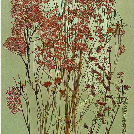 Image similar to herbarium page, highly detailed, by denis sarazhin, victo ngai