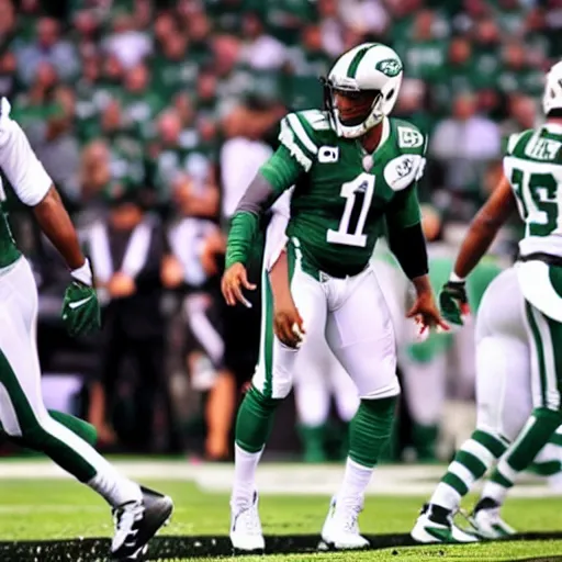 The new New York Jets uniform is displayed on a mannequin in New York,  Tuesday, April 3, 2012. NFL has unveiled its new sleek uniforms designed by  Nike. While most of the