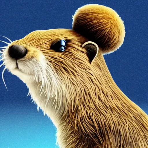 Image similar to a beaver that has the head of justin bieber, realistic, 4 k.