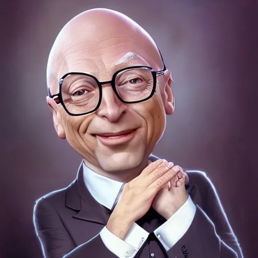 Image similar to Bill Gates as Dr. Evil Funny cartoonish by Gediminas Pranckevicius and mort drucker Tomasz Alen Kopera, masterpiece, trending on artstation, 8k,