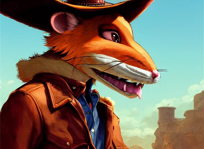 Prompt: character portrait feature of the anthro male anthropomorphic rat fursona wearing cowboy outfit wild west desperado sitting in an old monte carlo, a man whose heart is hollow, character design stylized by charlie bowater, ross tran, artgerm, makoto shinkai, detailed, soft lighting, rendered in octane