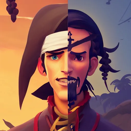 Image similar to painting jack the pirate on sea of thieves game avatar hero smooth face median photoshop filter cutout vector behance hd by jesper ejsing, by rhads, makoto shinkai and lois van baarle, ilya kuvshinov, rossdraws, illustration, art by ilya kuvshinov and gustav klimt