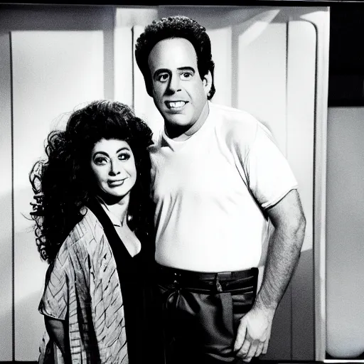 Image similar to seinfeld tv show elaine jerry meets shrek black and white 1 0 2 4 x 1 0 2 4