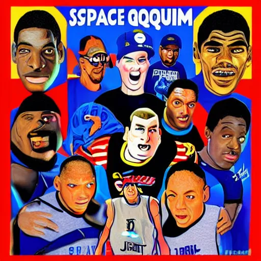 Image similar to space jam goon squad hyperrealistic