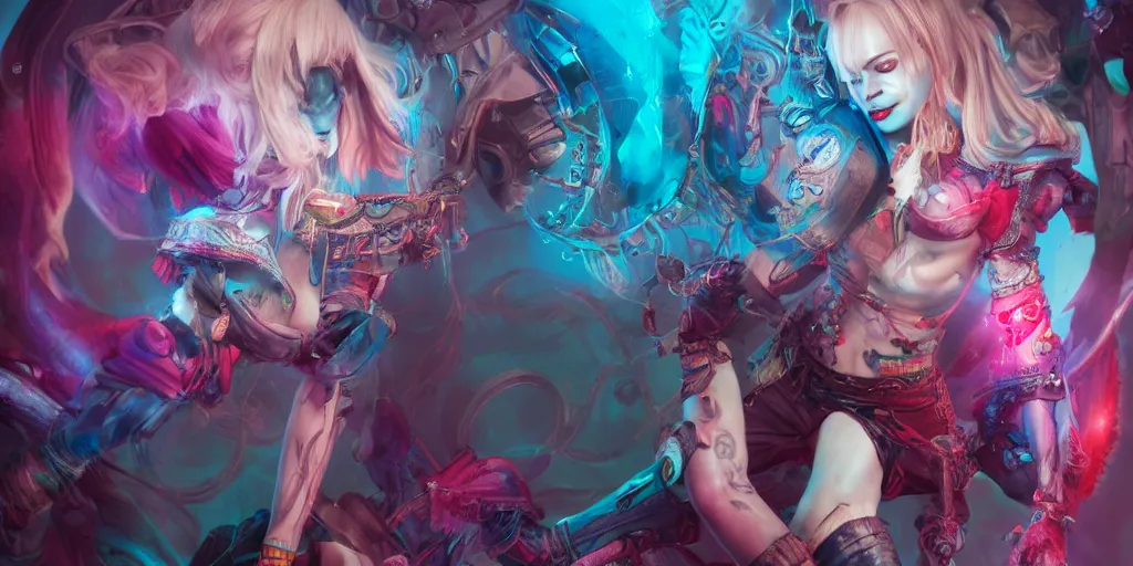 Image similar to dreamscape, harley quinn, ross tran, vivid colors, anatomical, highly detailed sculpture, intricate detailed, ommatidia, 8 k, cinematic atmosphere, post - processing