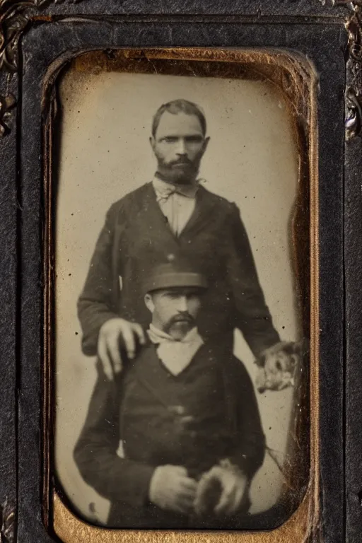 Prompt: a tintype photo portrait of a man with an octopus for a head, highly detailed, 5 0 0 px, sharp focus