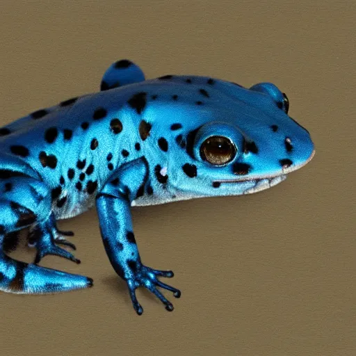 Prompt: artwork of a blue spotted salamander, by greg rutkowski, matte painting, trending on artstation, fantasy, super detailed, 8 k hd, volumetric light,