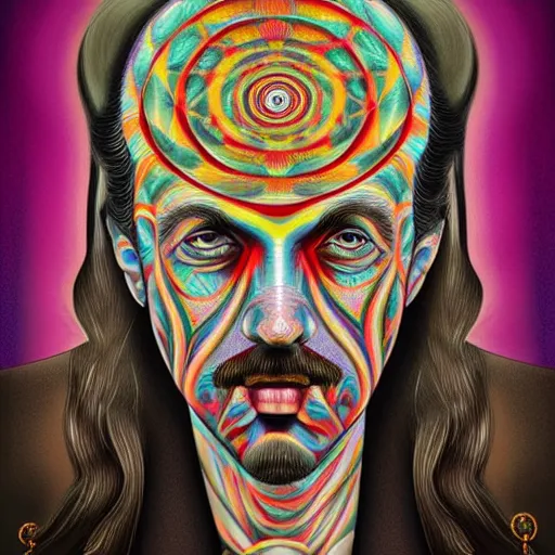 Prompt: a detailed digital art of Tommy Cash in the style of Alex Grey and Norman Rockwell, fantasy, 8k, ornate, intricate
