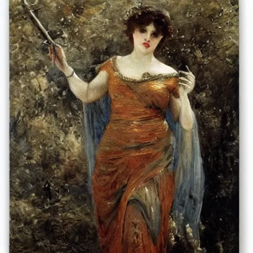 Image similar to persephone as goddess of death, by alfred stevens