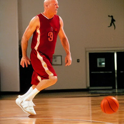 Prompt: bruce willis playing basketball, photography, high resolution 8 k, 2 0 0 7,