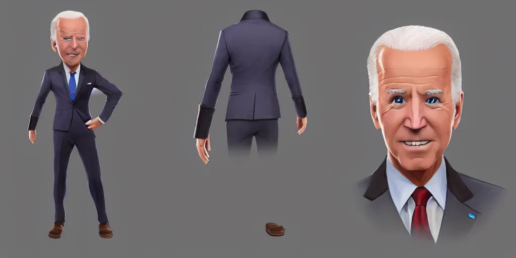 Prompt: Joe Biden as a Fortnite Skin. Concept Art. 8k Resolution