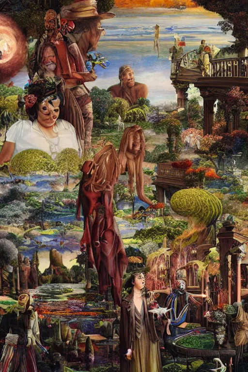 Prompt: an airbrush painting of an elaborate hidden object scene of unsolved mysteries by destiny womack, gregoire boonzaier, harrison fisher, richard dadd