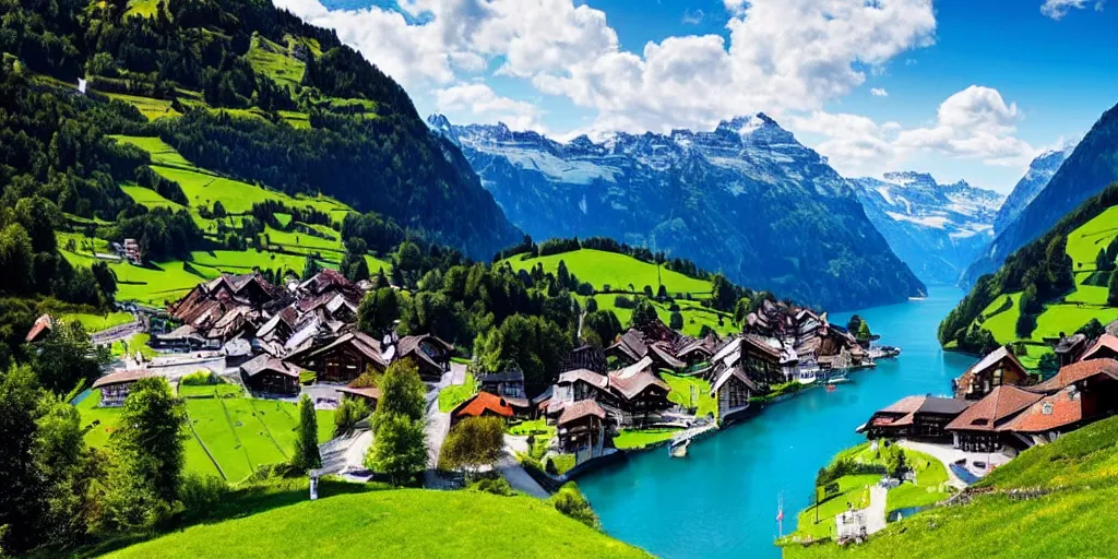 Prompt: Beautiful Switzerland landscape