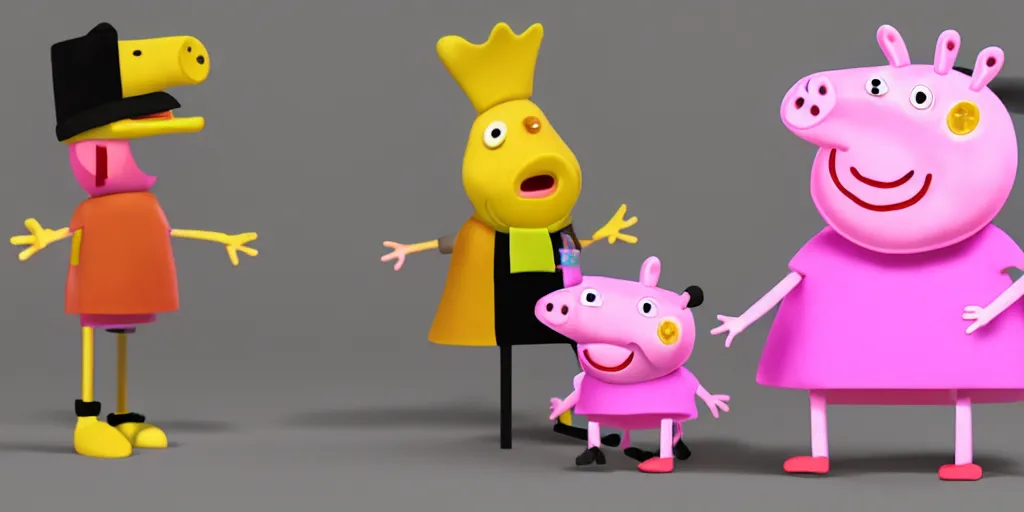 Prompt: 3 d render realistic punk peppa pig, ultra detailed, 8 k, cycles render engine