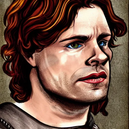 Image similar to Jamie Fraser caricature portrait by Krüger