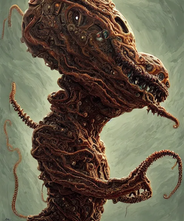 Image similar to hziulquoigmnzhah, head dangling underneath body!!!!, spherical body, elongated arms, short legs, lovecraftian horror!, surrealism, fantasy, intricate, elegant, highly detailed, digital painting, artstation, concept art, matte, sharp focus, illustration, art by keith thompson and christopher lane