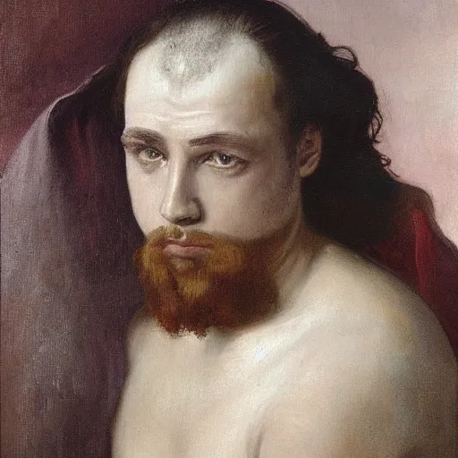 Prompt: a portrait of antal rogán in the style of The Fallen Angel (1847) painting by Alexandre Cabanel