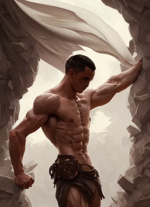 Image similar to portrait of aggressive lucas vazquez, d & d, muscular! white, fantasy, intricate, elegant, highly detailed, digital painting, artstation, concept art, smooth, sharp focus, illustration, art by artgerm and greg rutkowski and alphonse mucha