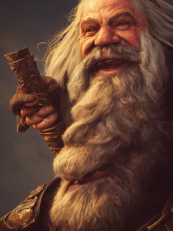 Image similar to High Fantasy Dwarf with his Raven, RPG Portrait Reference, Oil Painting, Trending on Artstation, octane render, Insanely Detailed, 8k, HD