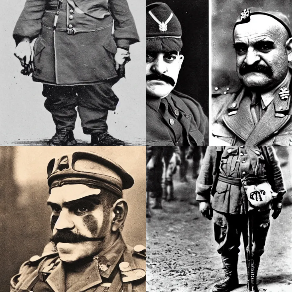 Prompt: wario as a world war 1 soldier