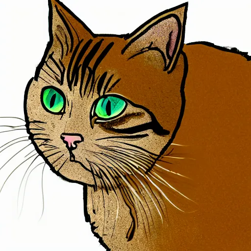 Prompt: cat, illustration