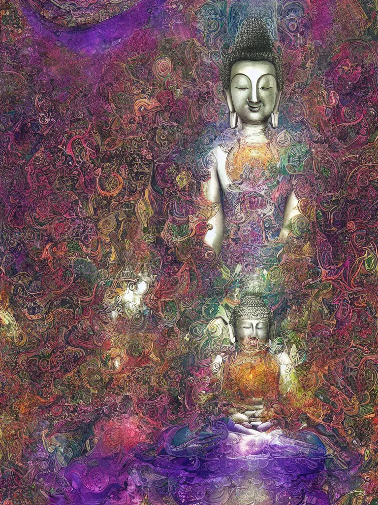 Image similar to buddha realm of samskara by android jones