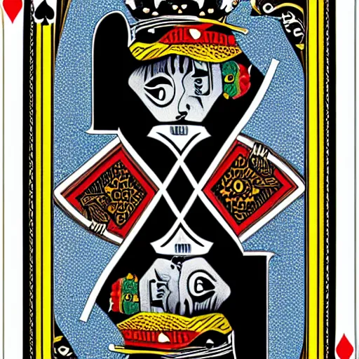 Prompt: The king of spades, playing cards art